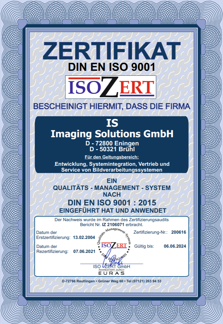 DIN EN ISO 9001 Zertifikat